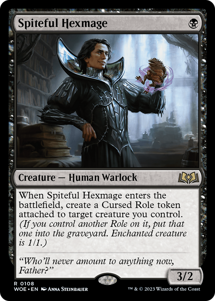 Spiteful Hexmage - Rare Creature — Human Warlock card from Wilds of Eldraine