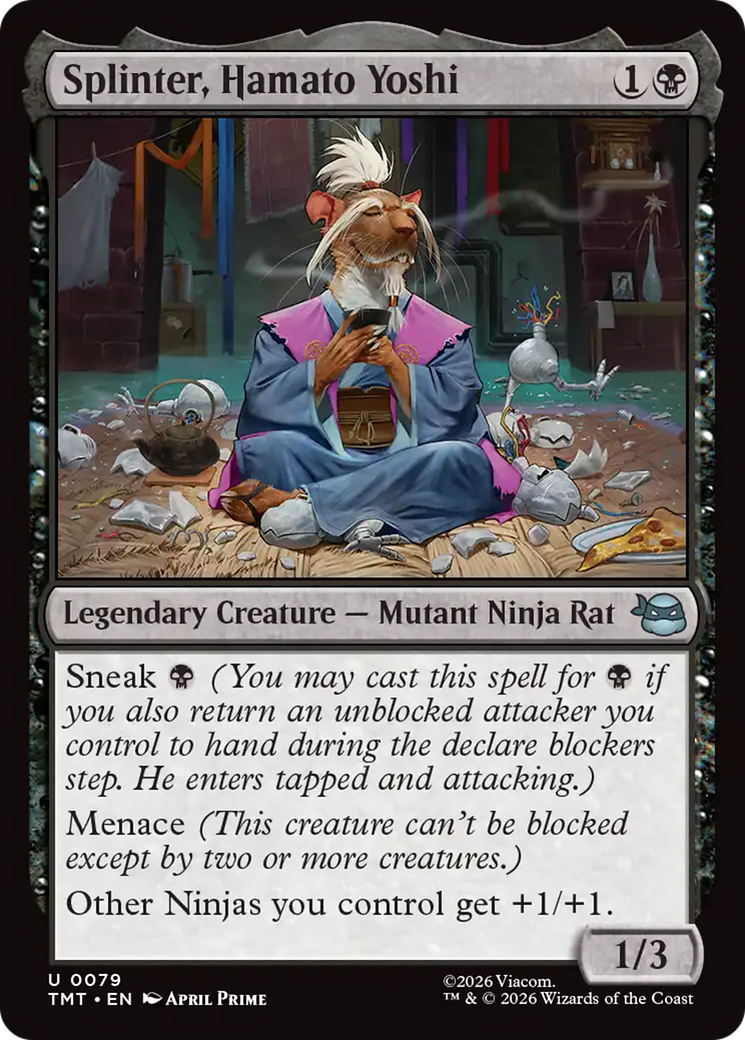 Splinter, Hamato Yoshi - Uncommon Legendary Creature — Mutant Ninja Rat card from Teenage Mutant Ninja Turtles