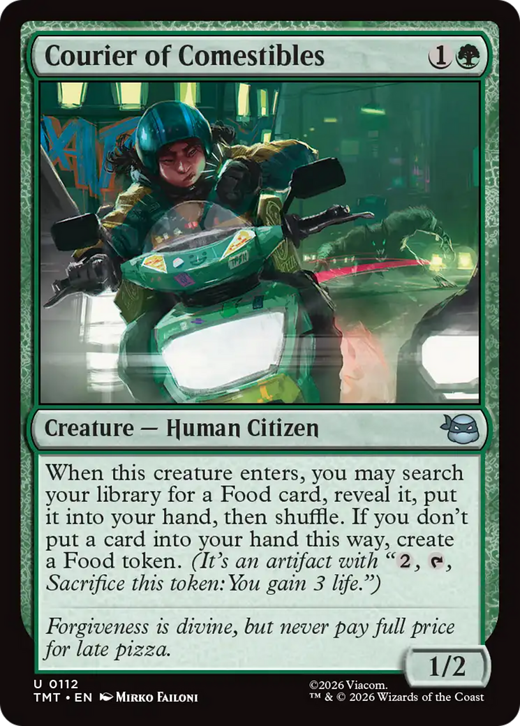Courier of Comestibles - Uncommon Creature — Human Citizen card from Teenage Mutant Ninja Turtles