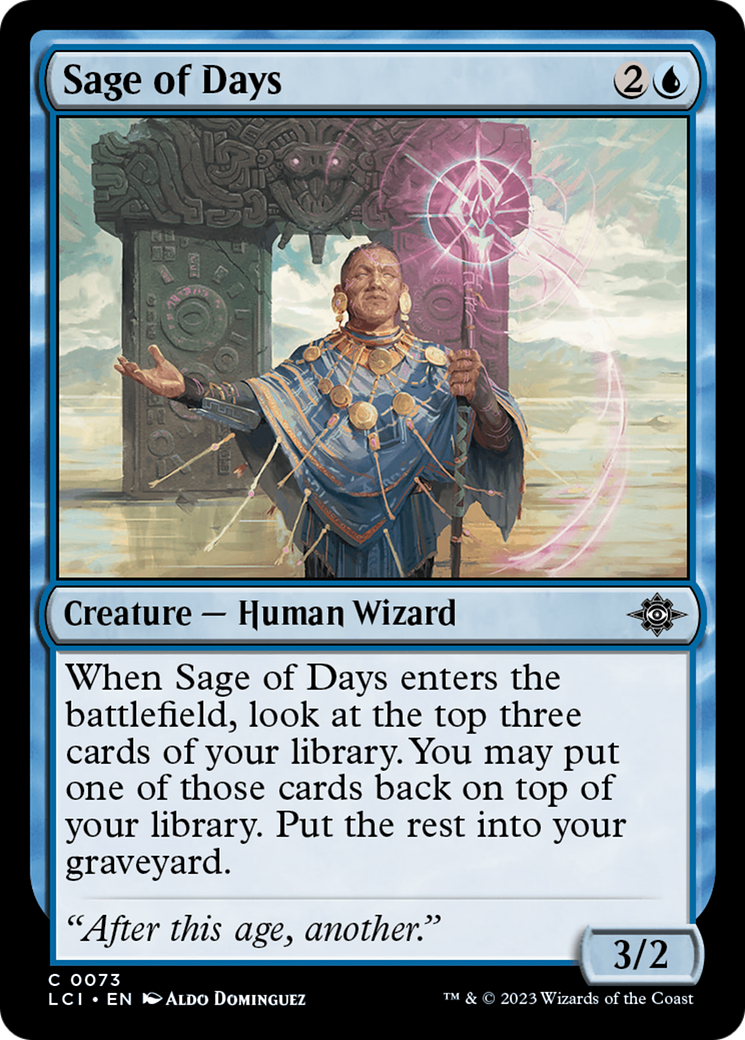 Sage of Days - Common Creature — Human Wizard card from The Lost Caverns of Ixalan