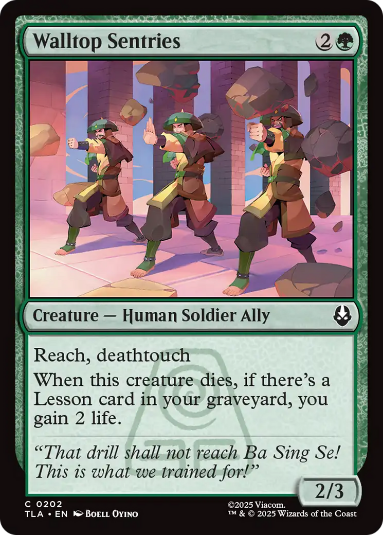 Walltop Sentries - Common Creature — Human Soldier Ally card from Avatar: The Last Airbender