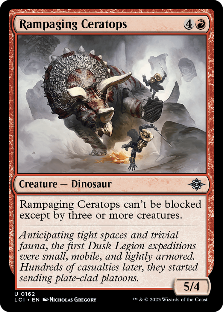 Rampaging Ceratops - Uncommon Creature — Dinosaur card from The Lost Caverns of Ixalan