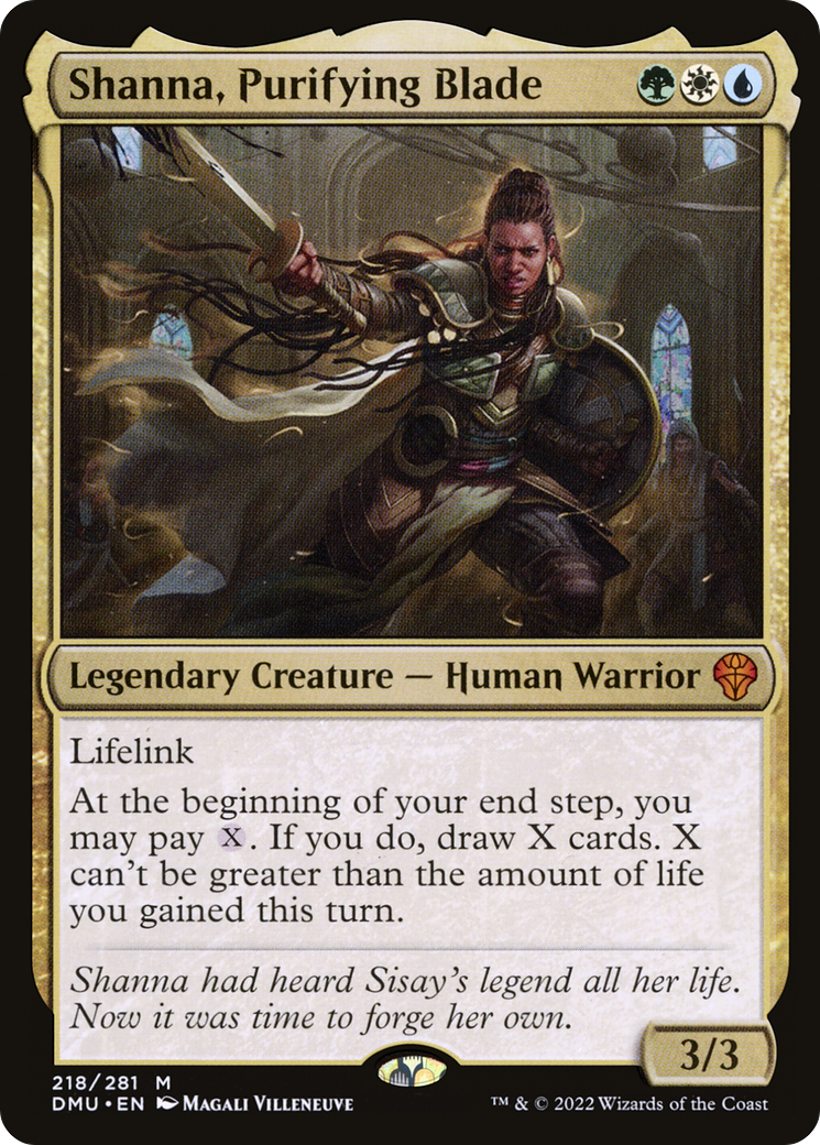 Shanna, Purifying Blade - Mythic Legendary Creature — Human Warrior card from Dominaria United