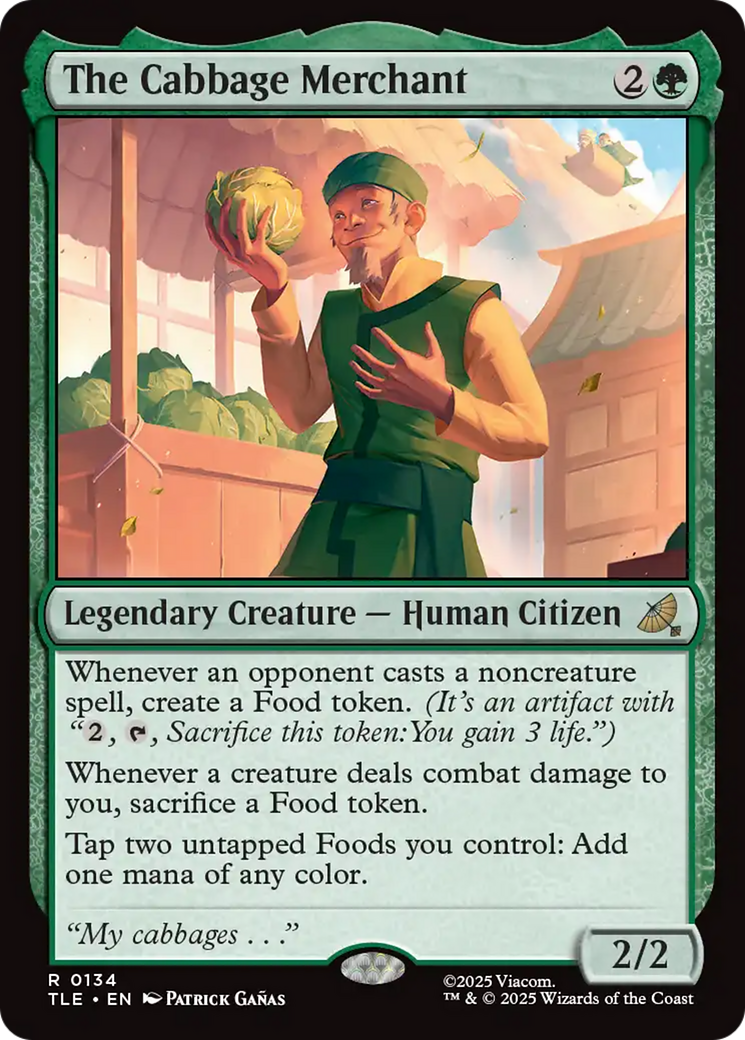 The Cabbage Merchant - Rare Legendary Creature — Human Citizen card from Avatar: The Last Airbender Eternal