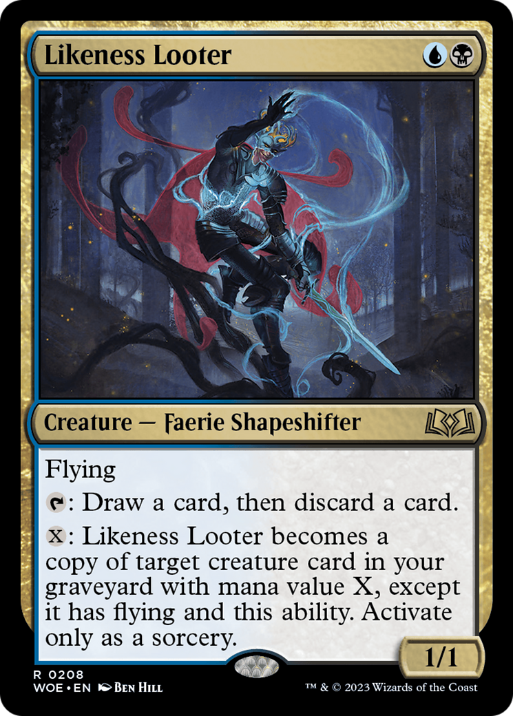 Likeness Looter - Rare Creature — Faerie Shapeshifter card from Wilds of Eldraine