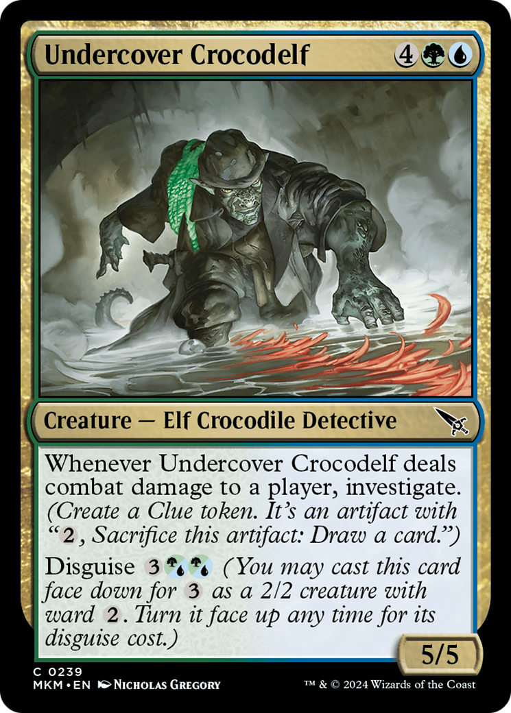 Undercover Crocodelf - Common Creature — Elf Crocodile Detective card from Murders at Karlov Manor