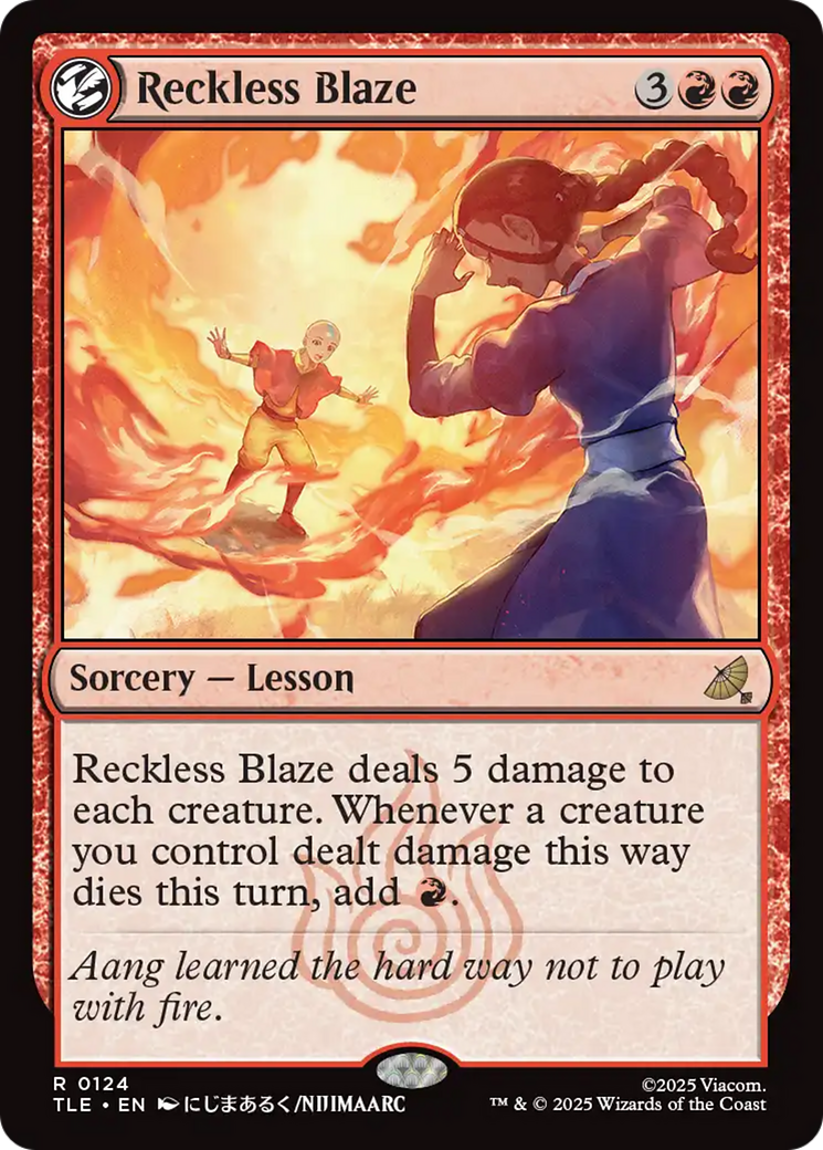 Reckless Blaze - Rare Sorcery — Lesson card from Avatar: The Last Airbender Eternal