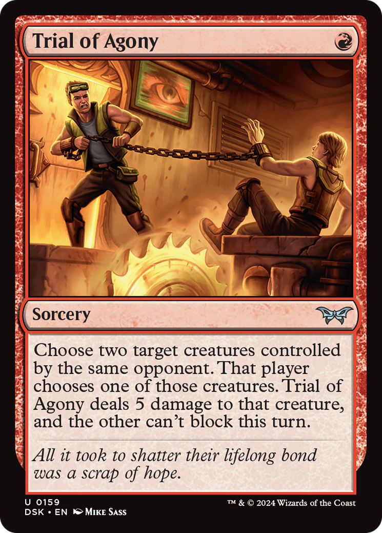Trial of Agony - Uncommon Sorcery card from Duskmourn: House of Horror