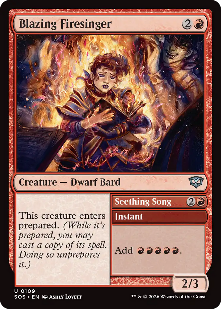Blazing Firesinger // Seething Song - Uncommon Instant card from Secrets of Strixhaven