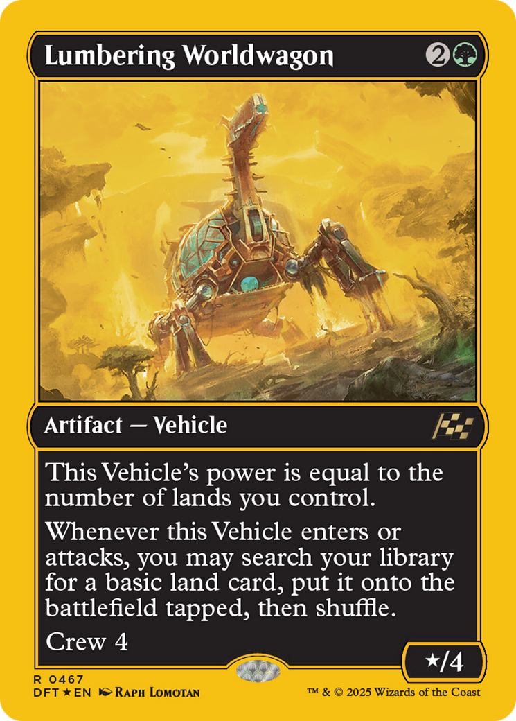 Lumbering Worldwagon - Rare Artifact — Vehicle card from Aetherdrift