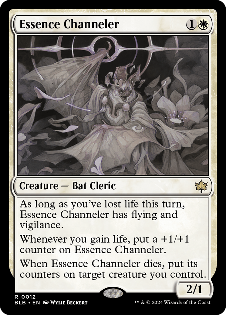 Essence Channeler - Rare Creature — Bat Cleric card from Bloomburrow