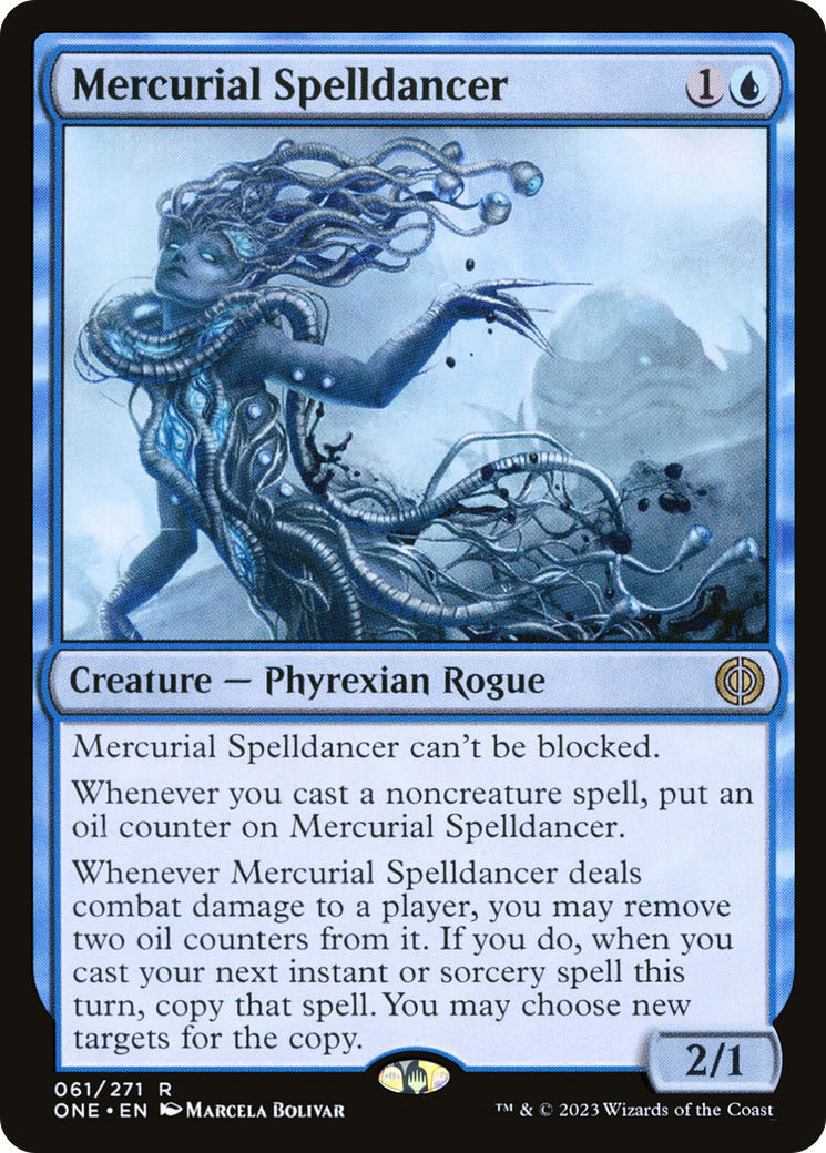 Mercurial Spelldancer - Rare Creature — Phyrexian Rogue card from Phyrexia: All Will Be One