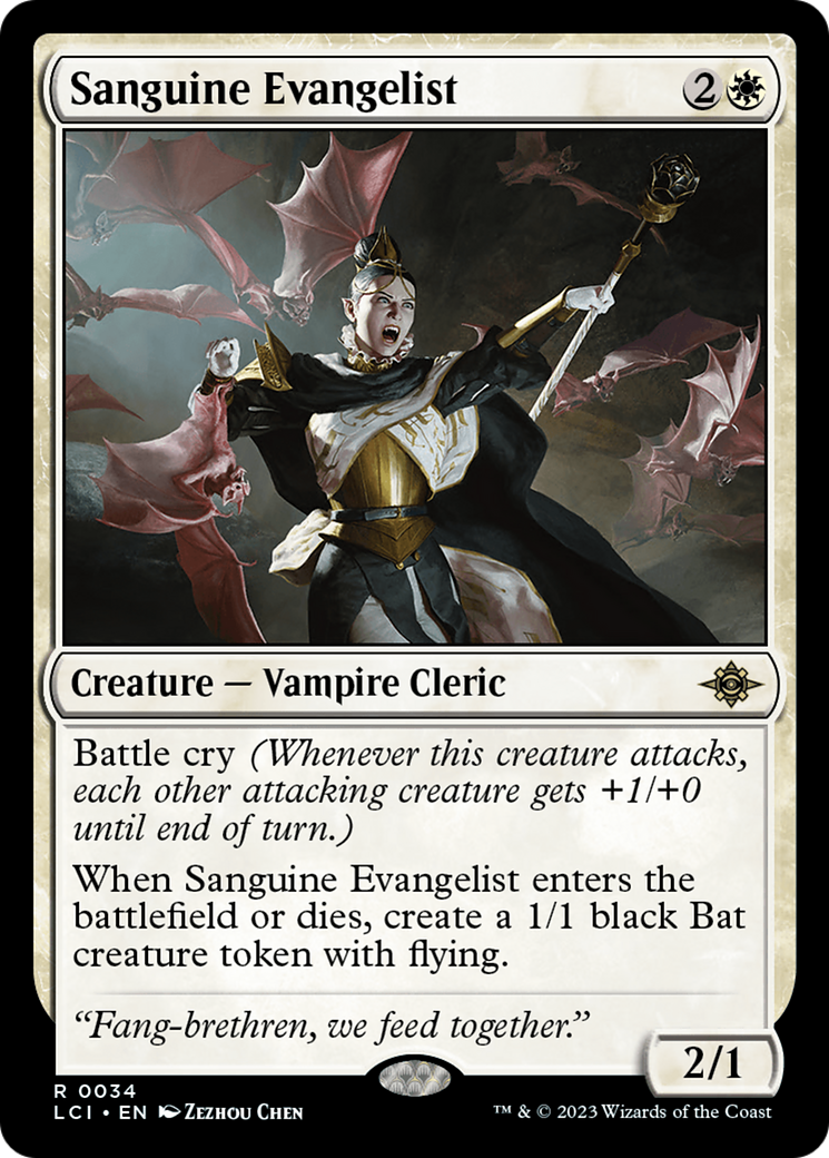 Sanguine Evangelist - Rare Creature — Vampire Cleric card from The Lost Caverns of Ixalan