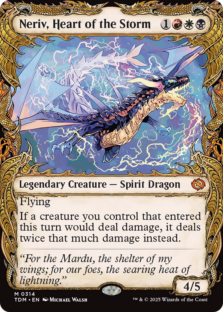Neriv, Heart of the Storm - Mythic Legendary Creature — Spirit Dragon card from Tarkir: Dragonstorm