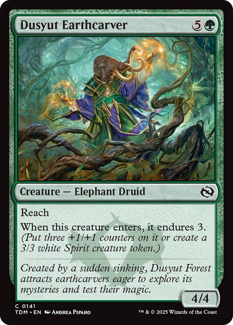 Dusyut Earthcarver - Common Creature — Elephant Druid card from Tarkir: Dragonstorm