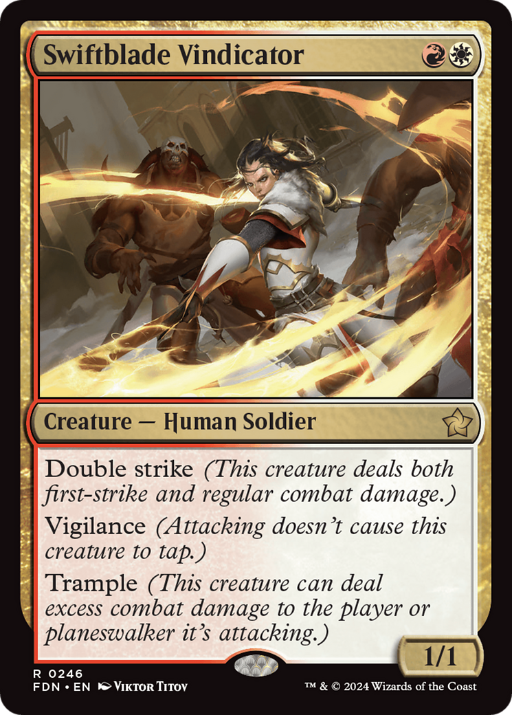 Swiftblade Vindicator - Rare Creature — Human Soldier card from Foundations