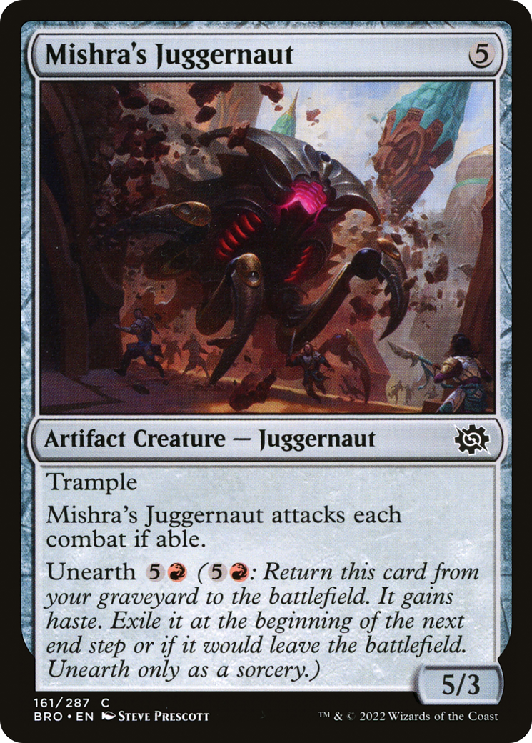 Mishra's Juggernaut - Common Artifact Creature — Juggernaut card from The Brothers' War