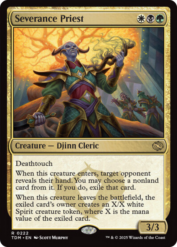 Severance Priest - Rare Creature — Djinn Cleric card from Tarkir: Dragonstorm