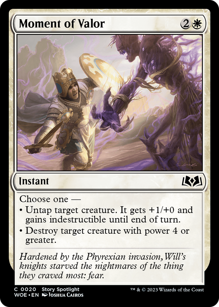 Moment of Valor - Common Instant card from Wilds of Eldraine
