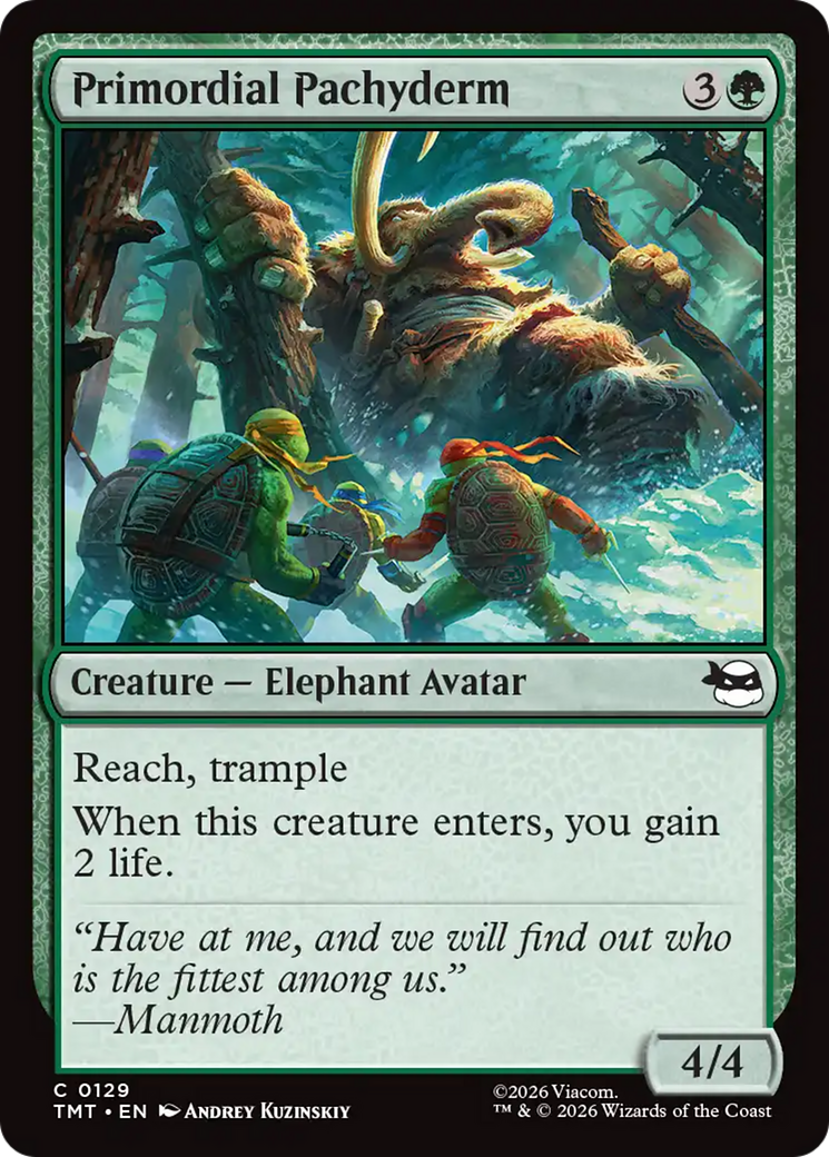 Primordial Pachyderm - Common Creature — Elephant Avatar card from Teenage Mutant Ninja Turtles
