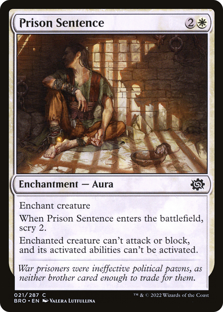 Prison Sentence - Common Enchantment — Aura card from The Brothers' War