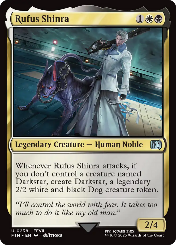 Rufus Shinra - Uncommon Legendary Creature — Human Noble card from Final Fantasy