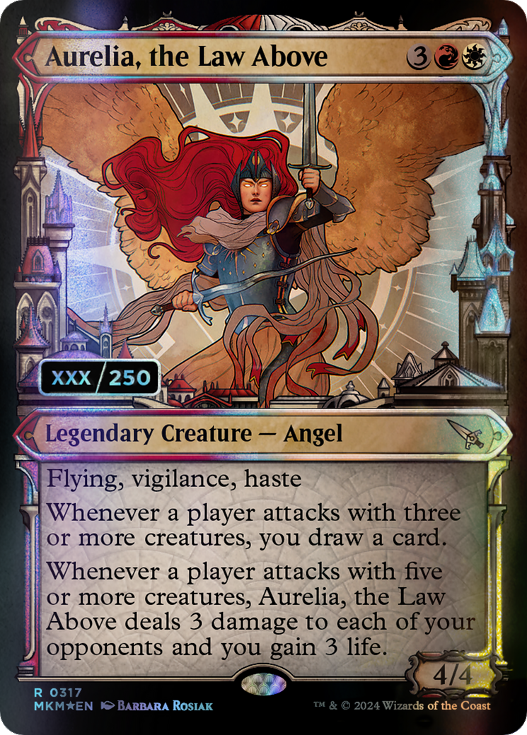 Aurelia, the Law Above - Rare Legendary Creature — Angel card from Murders at Karlov Manor