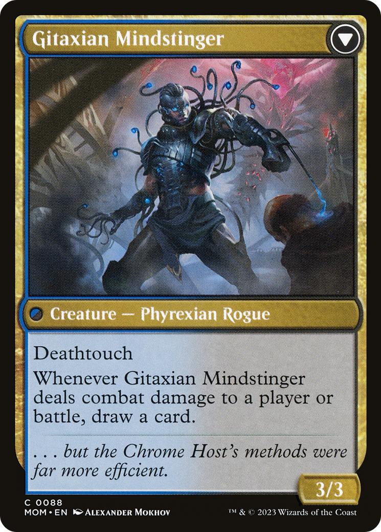Back face of Aetherblade Agent // Gitaxian Mindstinger - Creature — Phyrexian Rogue card