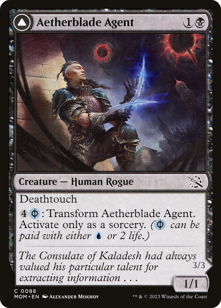 Aetherblade Agent // Gitaxian Mindstinger - Common Creature — Phyrexian Rogue card from March of the Machine