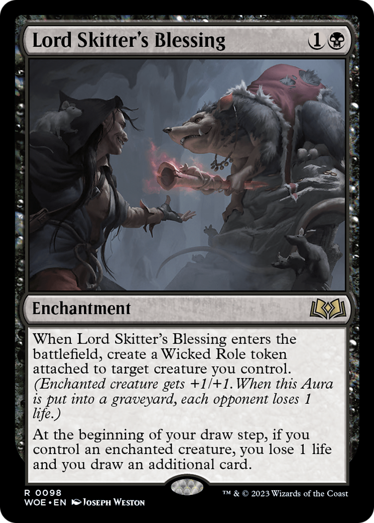 Lord Skitter's Blessing - Rare Enchantment card from Wilds of Eldraine