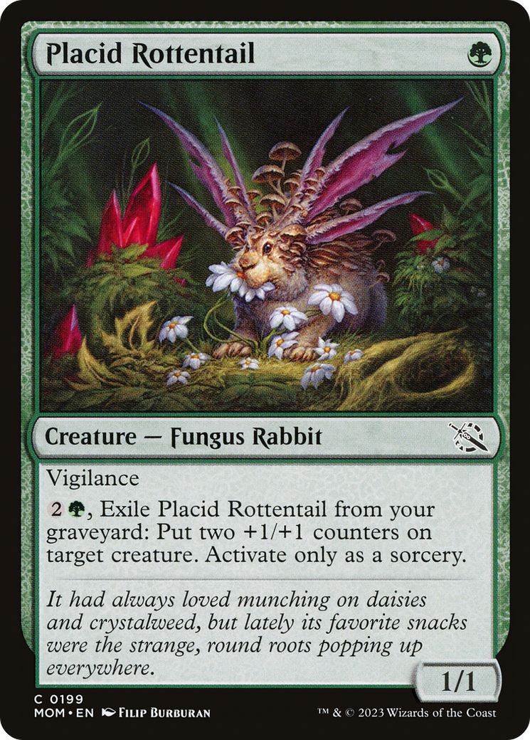 Placid Rottentail - Common Creature — Fungus Rabbit card from March of the Machine