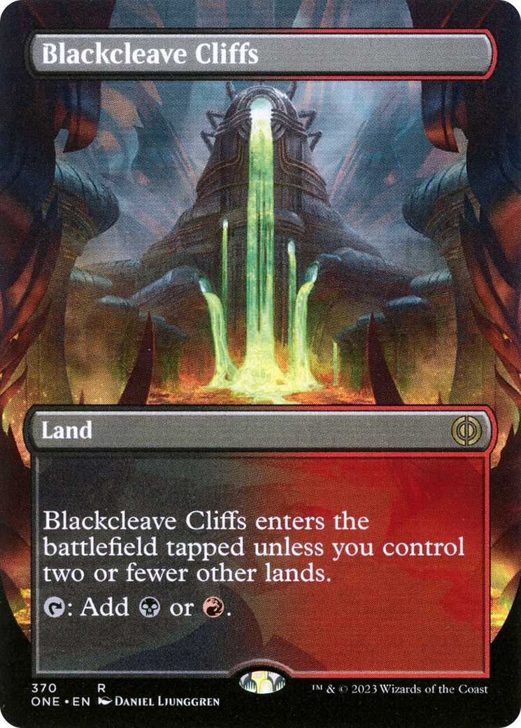 Blackcleave Cliffs - Rare Land card from Phyrexia: All Will Be One