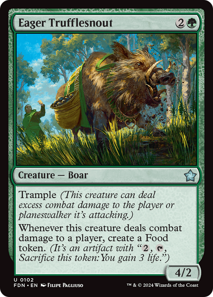 Eager Trufflesnout - Uncommon Creature — Boar card from Foundations
