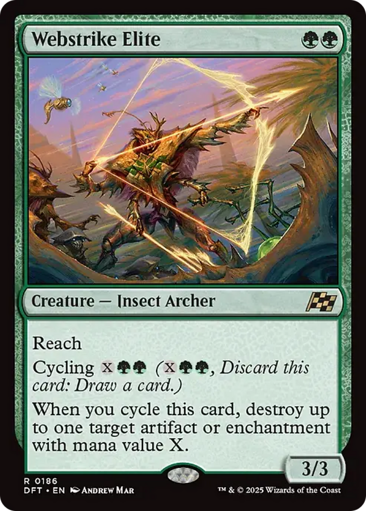 Webstrike Elite - Rare Creature — Insect Archer card from Aetherdrift