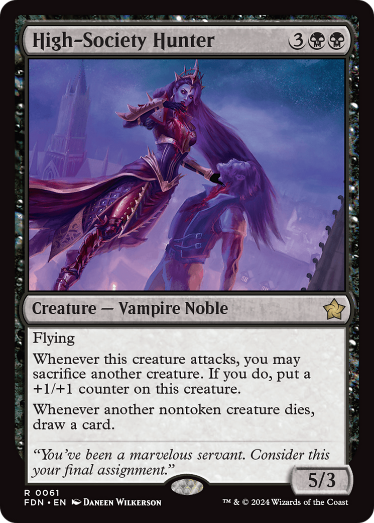 High-Society Hunter - Rare Creature — Vampire Noble card from Foundations