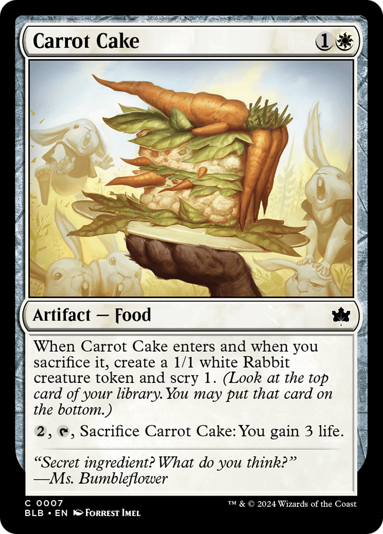Carrot Cake - Common Artifact — Food card from Bloomburrow
