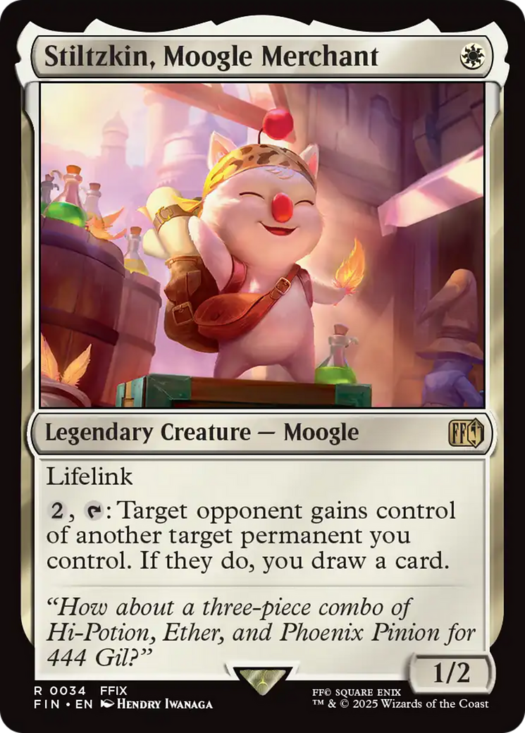 Stiltzkin, Moogle Merchant - Rare Legendary Creature — Moogle card from Final Fantasy