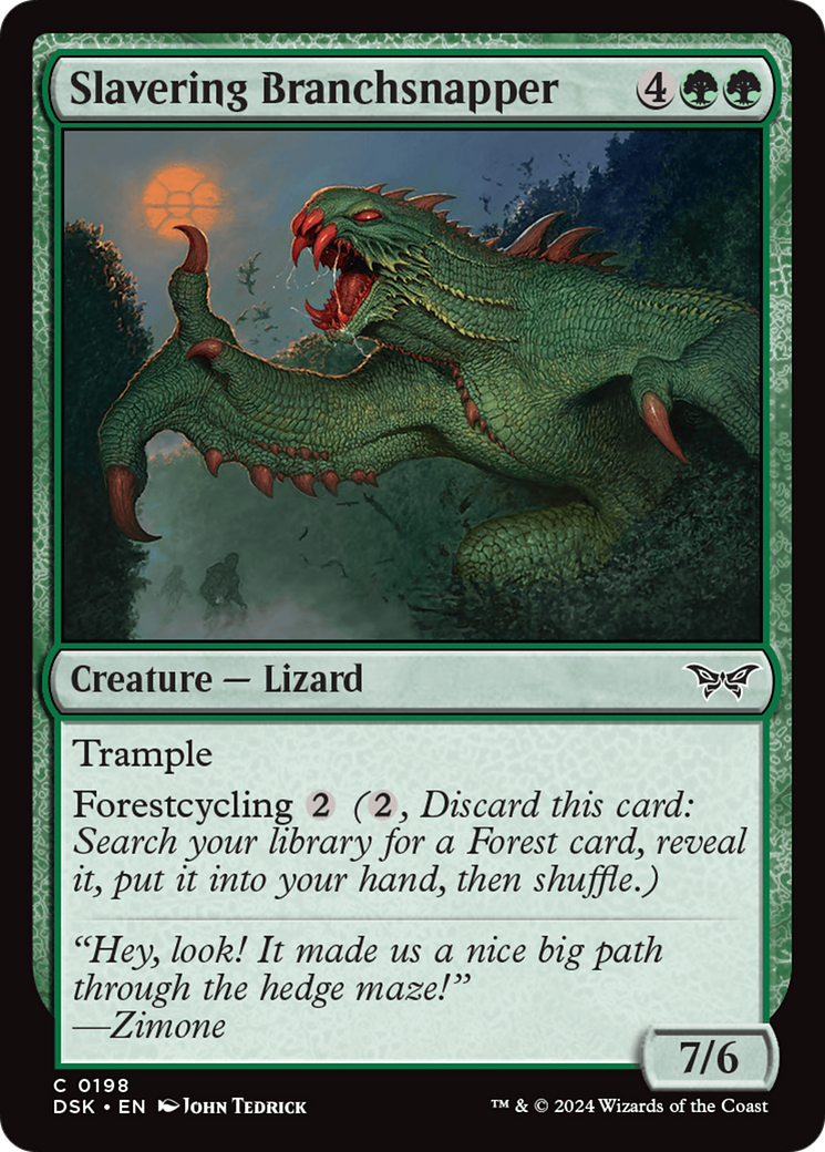 Slavering Branchsnapper - Common Creature — Lizard card from Duskmourn: House of Horror