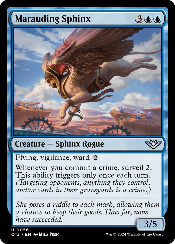 Marauding Sphinx - Uncommon Creature — Sphinx Rogue card from Outlaws of Thunder Junction