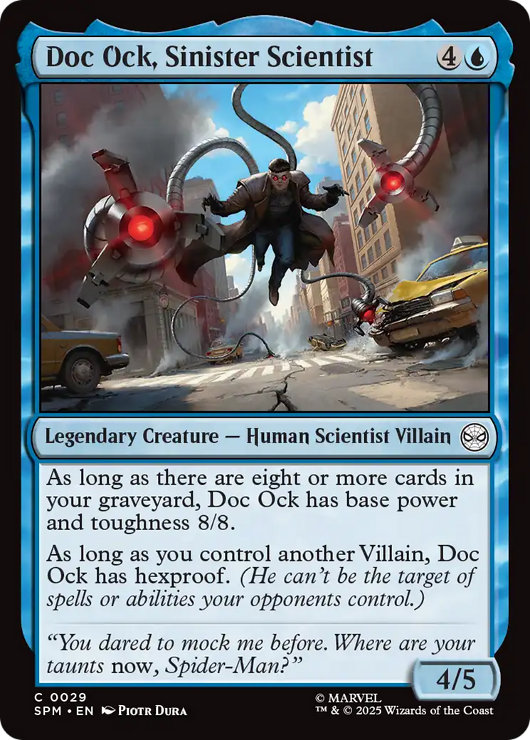 Doc Ock, Sinister Scientist - Common Legendary Creature — Human Scientist Villain card from Marvel's Spider-Man