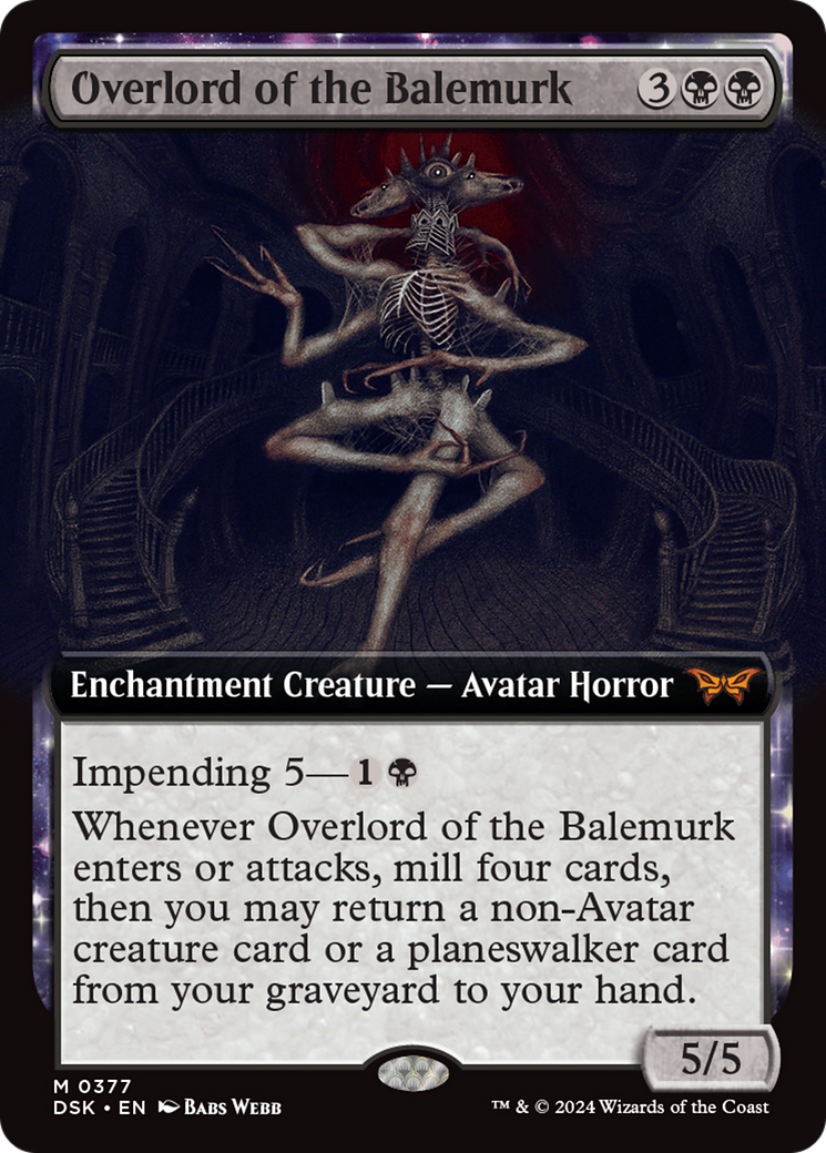 Overlord of the Balemurk - Mythic Enchantment Creature — Avatar Horror card from Duskmourn: House of Horror