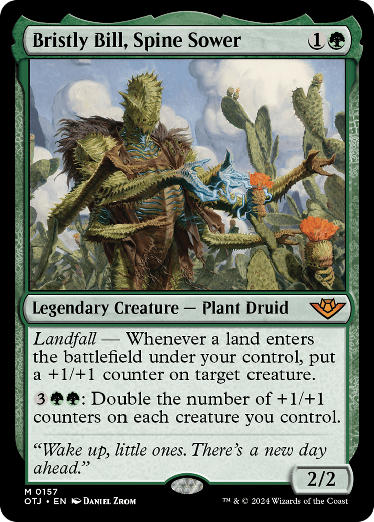 Bristly Bill, Spine Sower - Mythic Legendary Creature — Plant Druid card from Outlaws of Thunder Junction