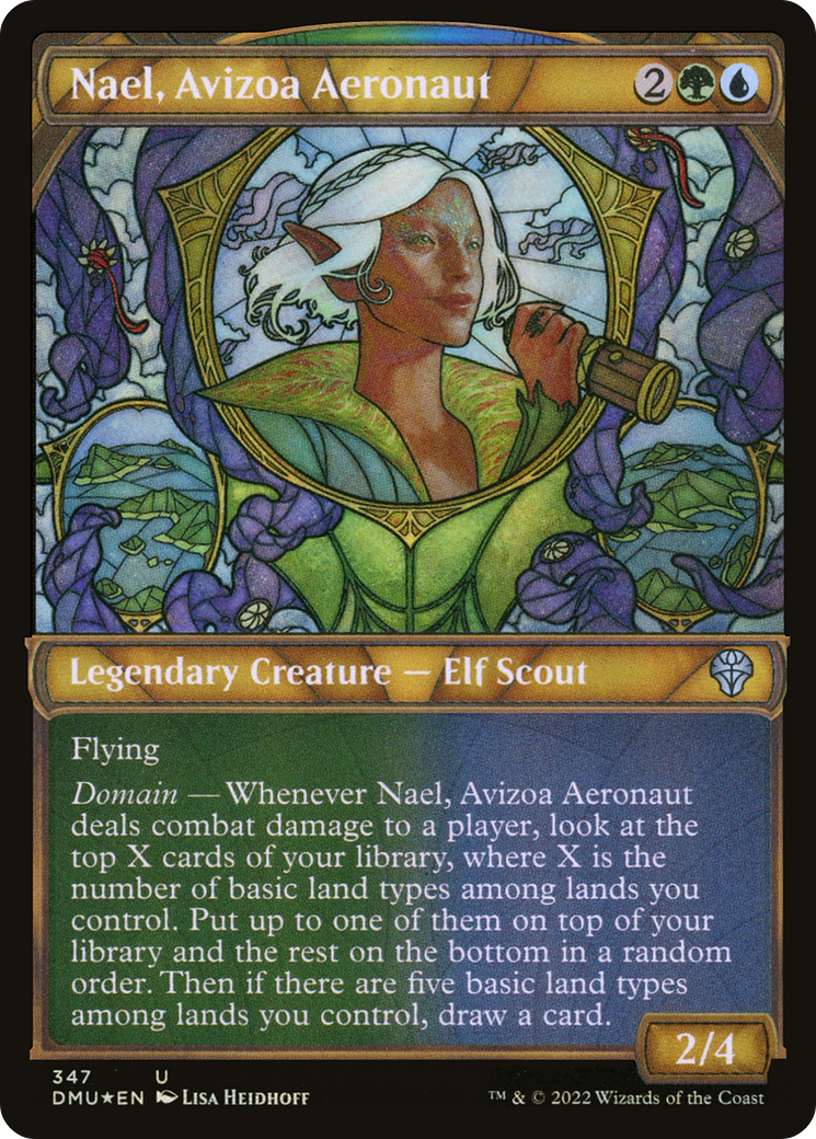 Nael, Avizoa Aeronaut - Uncommon Legendary Creature — Elf Scout card from Dominaria United
