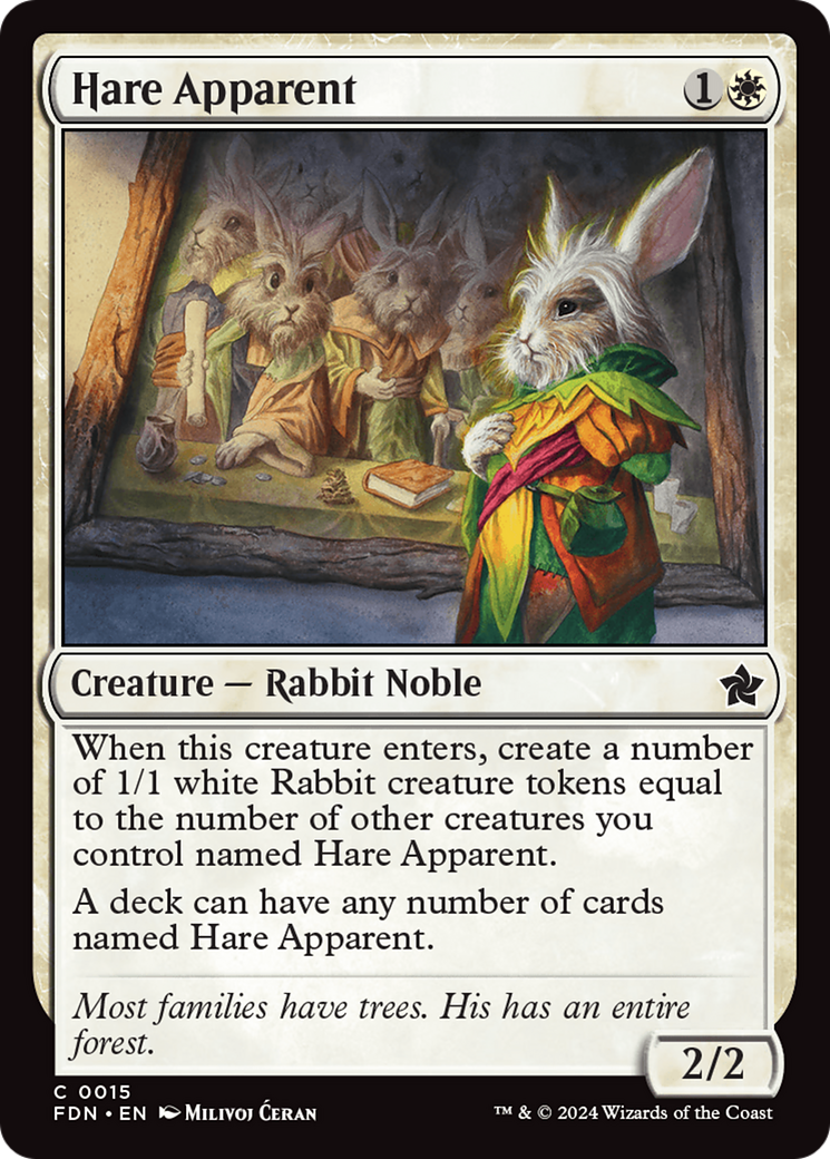 Hare Apparent - Common Creature — Rabbit Noble card from Foundations