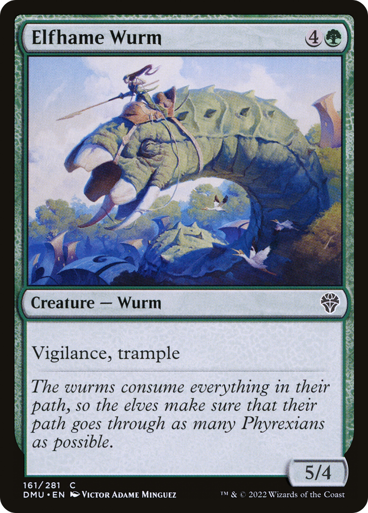 Elfhame Wurm - Common Creature — Wurm card from Dominaria United