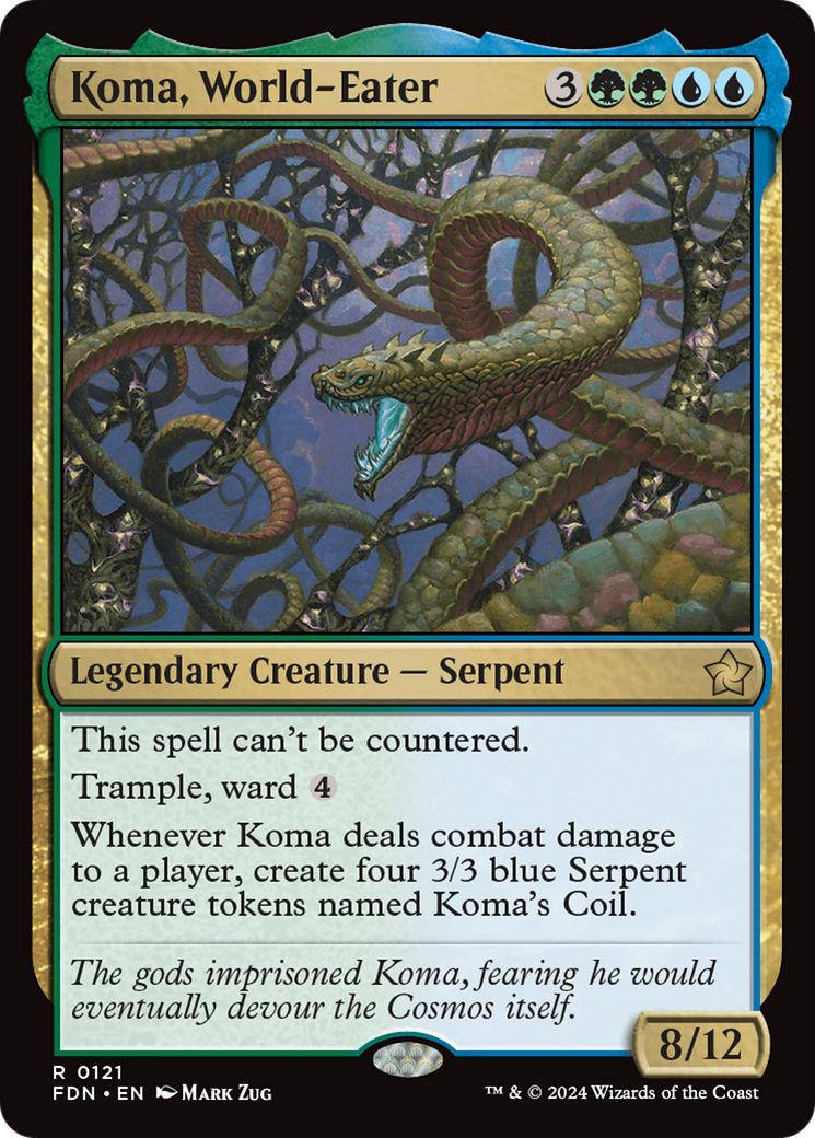 Koma, World-Eater - Rare Legendary Creature — Serpent card from Foundations