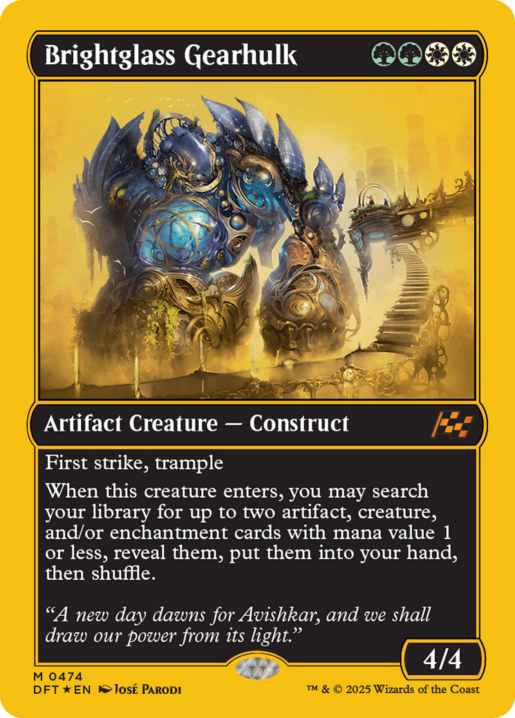 Brightglass Gearhulk - Mythic Artifact Creature — Construct card from Aetherdrift