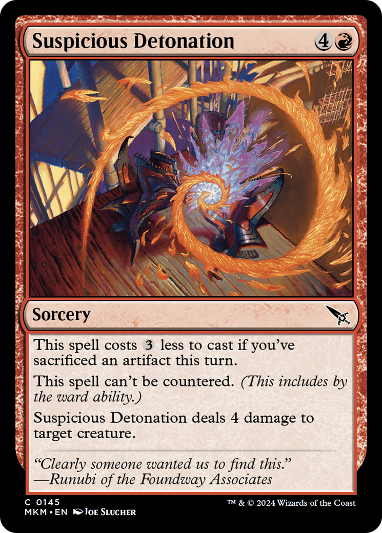 Suspicious Detonation - Common Sorcery card from Murders at Karlov Manor