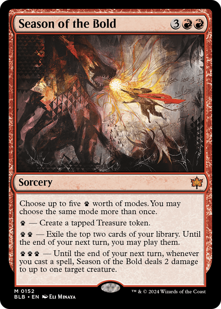 Season of the Bold - Mythic Sorcery card from Bloomburrow
