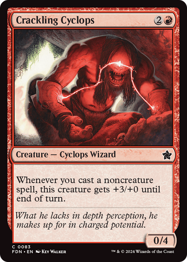Crackling Cyclops - Common Creature — Cyclops Wizard card from Foundations